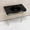 Fauceture 36" Ceramic Console Sink with Stainless Steel Legs, Black/Brushed Brass VPB28140W87K - alternate 5